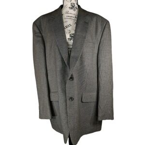 Alan Flusser Blazer Mens 48R Gray Multicolor Houndstooth Jacket Sport Coat A002